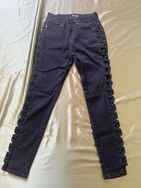Black Skinny Jeans with Side cuts